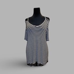 Splash Monochrome Striped Top 3x Punk Tradpunk Mallgoth Y2k Bubble Goth Pop punk